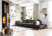 black and white sofa near brown woven basket